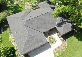 Aerial View of new roof on Plymouth MN Home