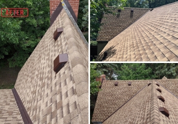 Steep Pitched Roof Replacement after photo display