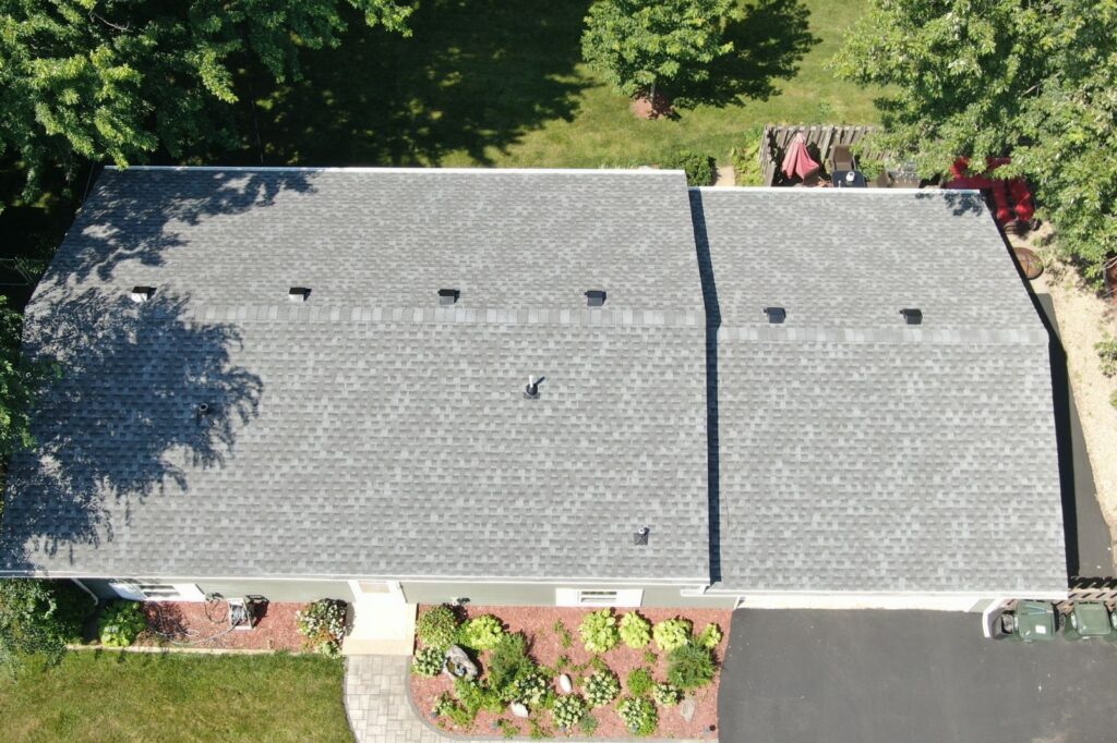Aerial Shot after shot of a new roof on Apple Valley Home