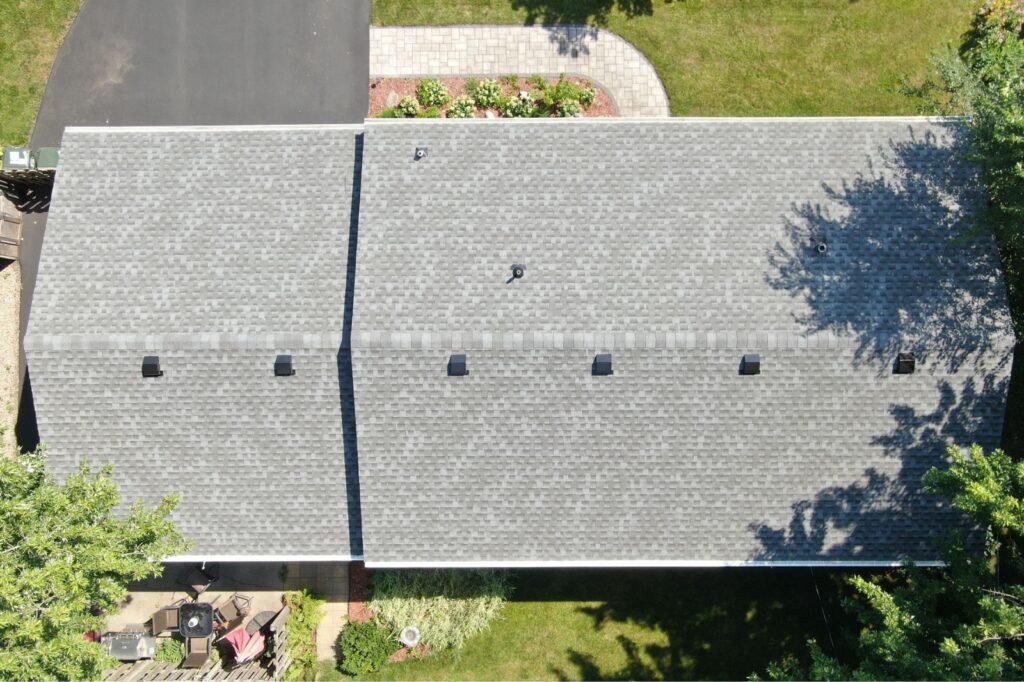 Aerial Shot of new roof in Apple Valley MN