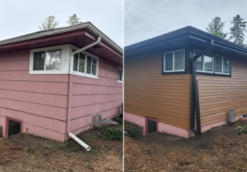 gutter and siding before and after replacement