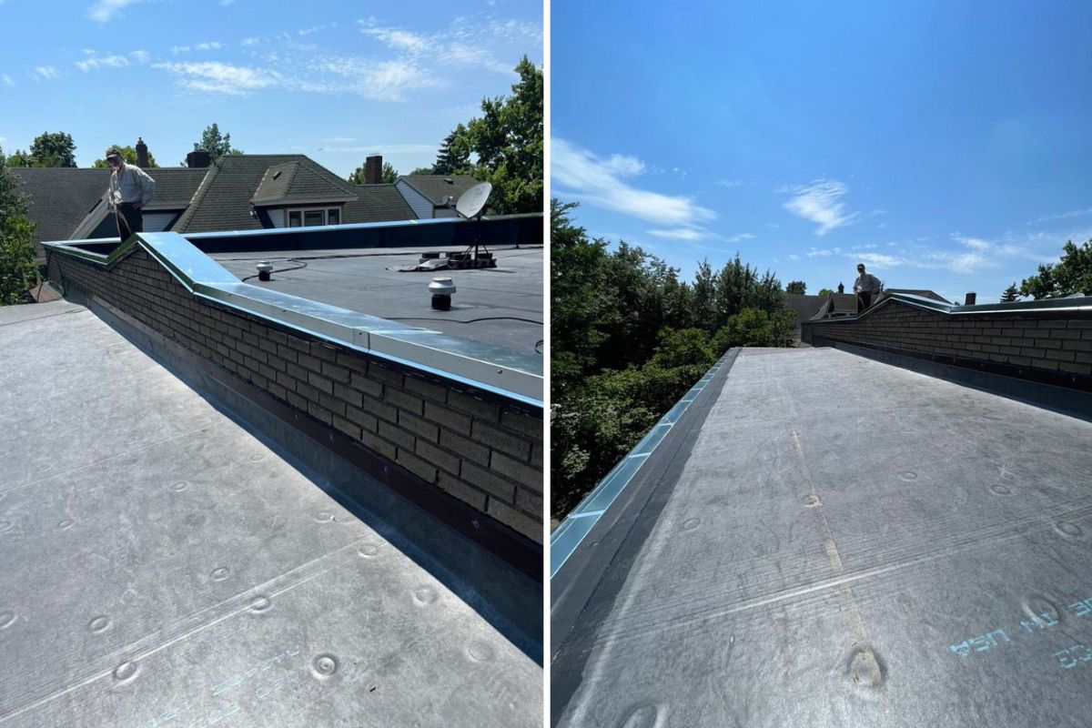 Commercial flat roofing project in Minnetonka