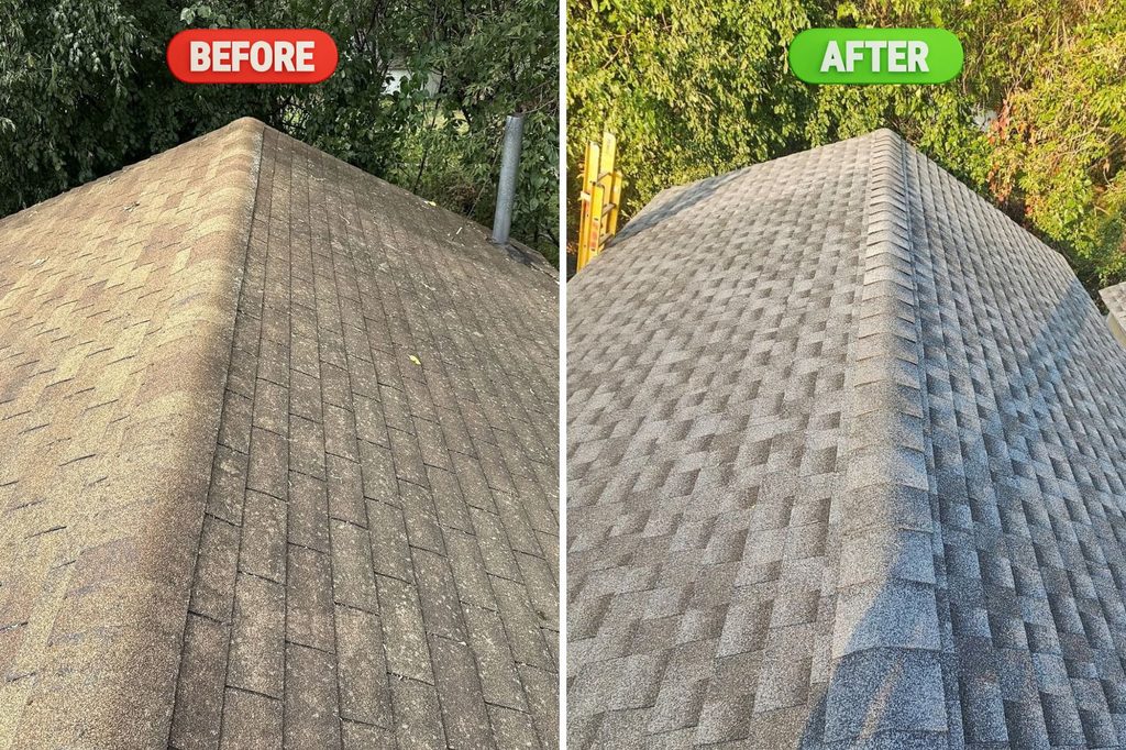 Before and after of home roof replacement in Minnetonka, MN